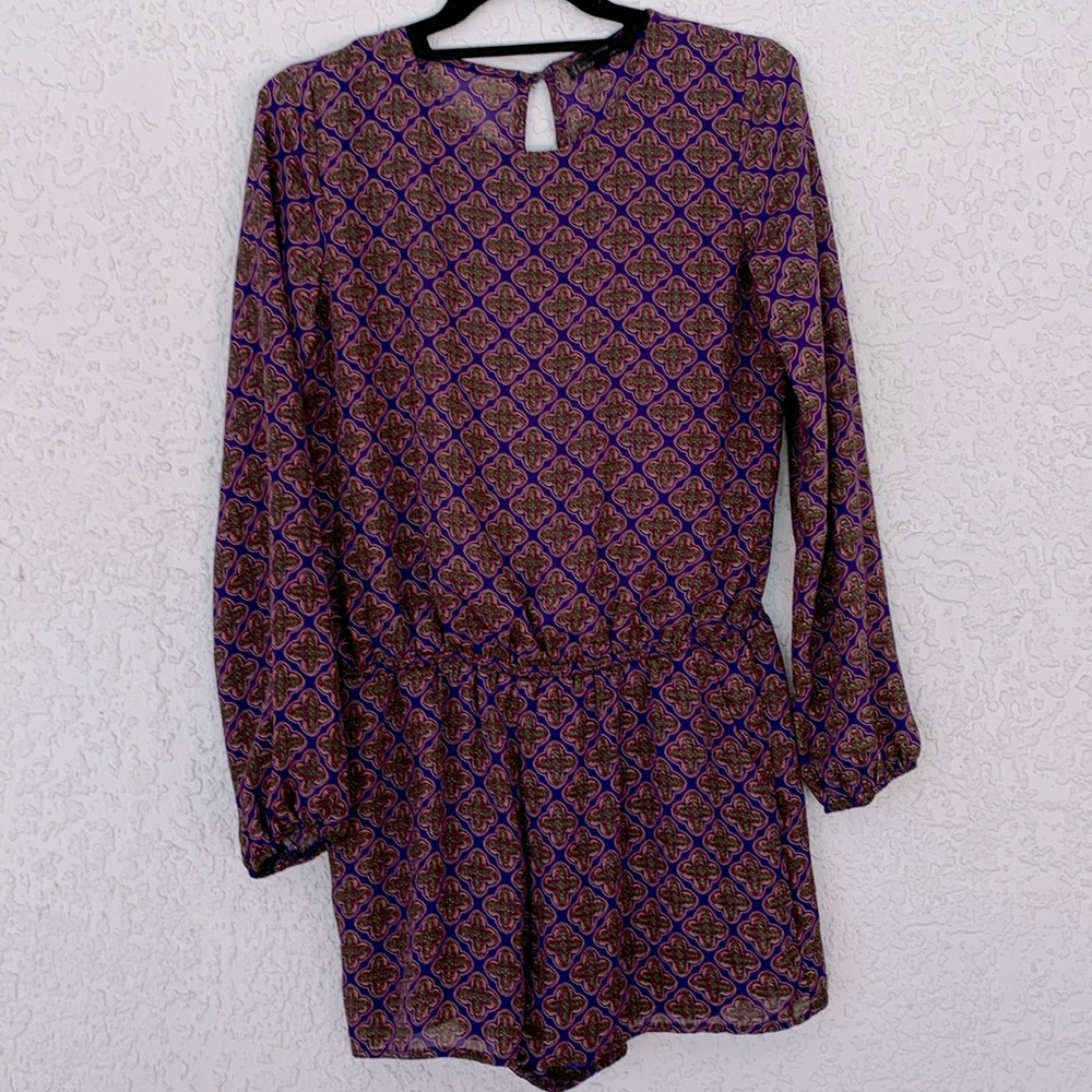LUCCA COUTURE LINED ROMPER WITH LONG SLEEVES AND OPEN BACK
